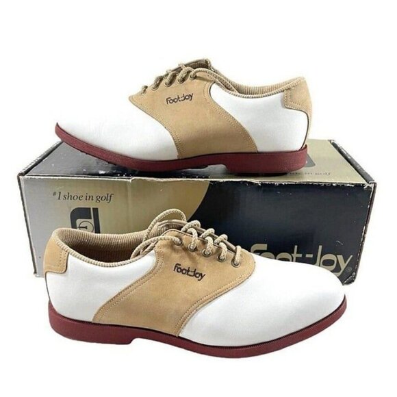 Footjoy FJ Women's SoftJoys Terrains White Brown Golf Shoes Size 8.5M 98308 - Picture 8 of 10